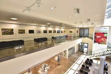 Blick über die Galerie mit den Exponaten der BUND-Fotoausstellung.