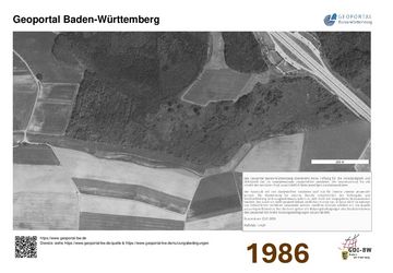 Luftbildaufnahme NSG Bruckried aus dem Jahr 1986
