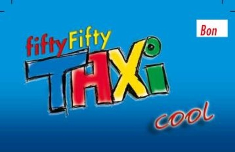 Das Logo des Fifty-Fifty-Taxis.