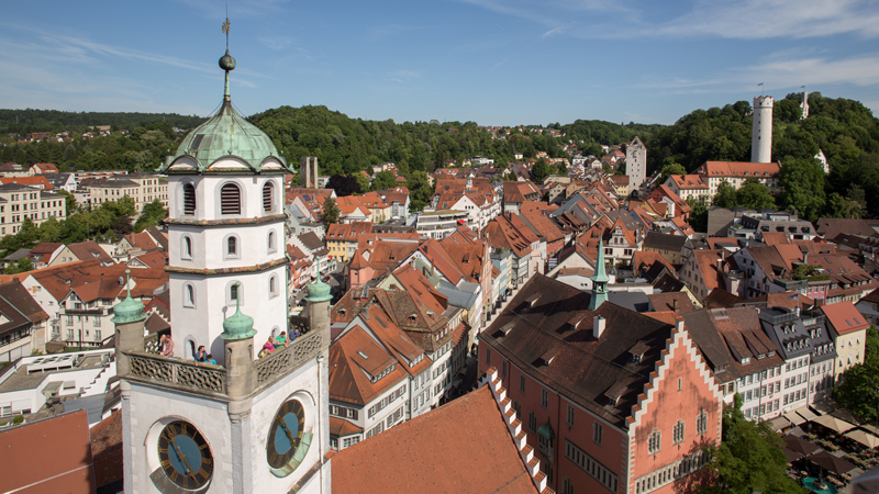 Ein Blick über die Dächer von Ravensburg.