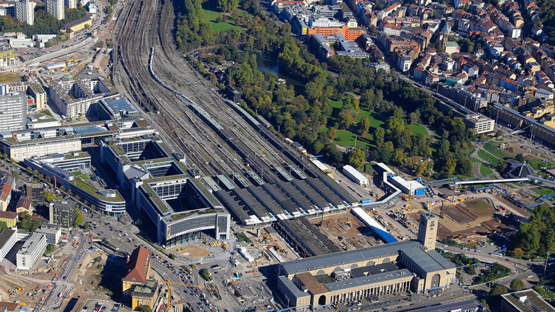 Luftbild Stuttgarter Hauptbahnhof